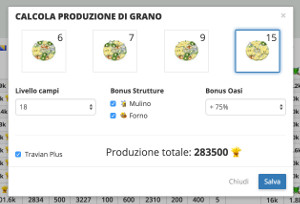 Aggiungere la produzione di grano